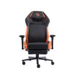 Porodo Gaming Professional Gaming Chair Molded Foam Seats/Armrest&Footrest-Black/Orange