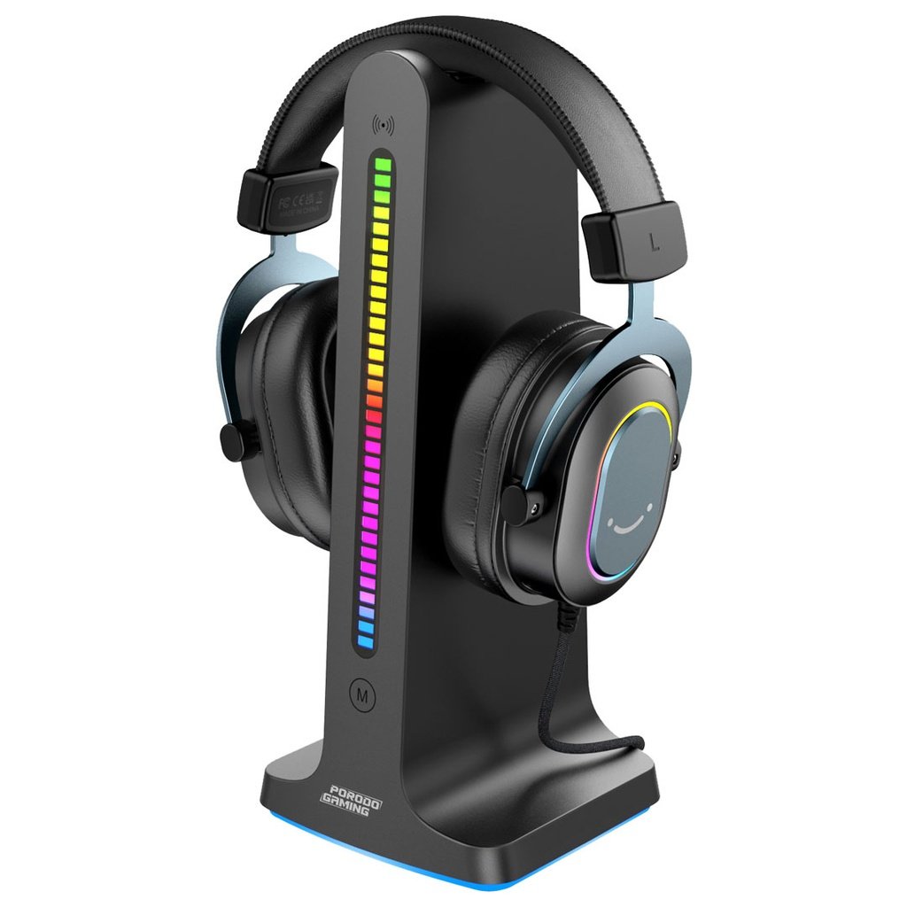 Porodo Gaming RGB Dynamic Sound Lighting Headphone Stand with Cable Storage 300mAh 2 Porodo Gaming RGB Dynamic Sound Lighting Headphone Stand with Cable Storage 300mAh - Image 2