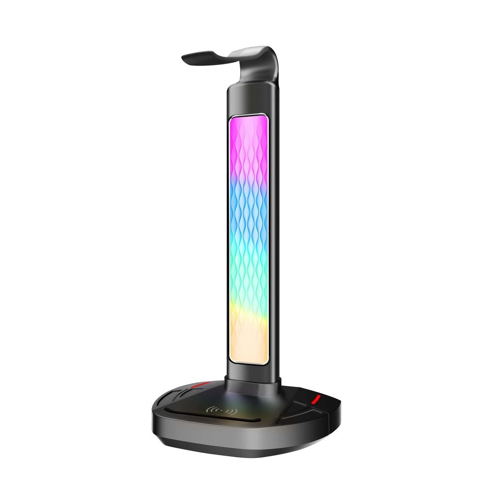 Porodo Gaming RGB Headphone Stand, Wireless Charging & USB-C Hub with Screen Lamp 5W 3 Porodo Gaming RGB Headphone Stand, Wireless Charging & USB-C Hub with Screen Lamp 5W - Image 3