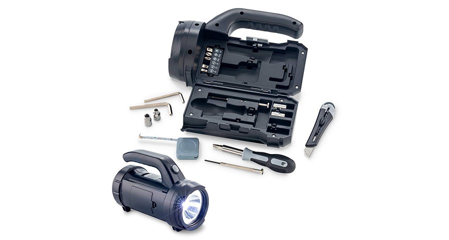 Porodo LifeStyle Outdoor 5W 18 in 1 Flashlight with Toolbox - BlackGrey 1 Porodo LifeStyle Outdoor 5W 18 in 1 Flashlight with Toolbox - BlackGrey