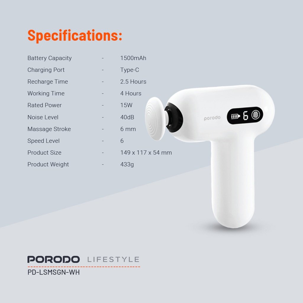Porodo Lifestyle Active Precision Massager - White 3 Porodo Lifestyle Active Precision Massager - White - Image 3