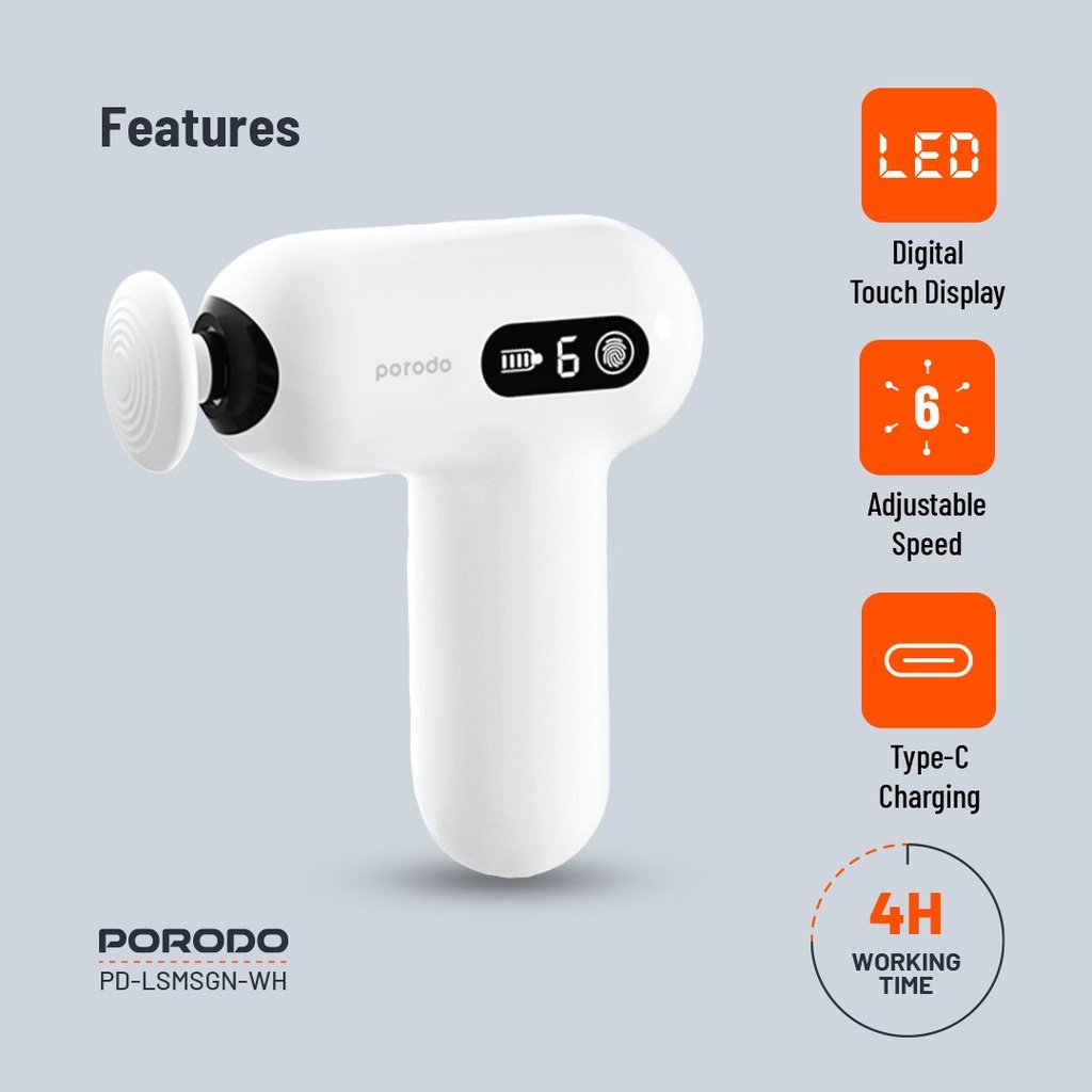 Porodo Lifestyle Active Precision Massager - White 5 Porodo Lifestyle Active Precision Massager - White - Image 5