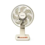 Porodo Lifestyle Chillo Portable Desk Fan with Oscillating Function & Indicator Lights - Beige