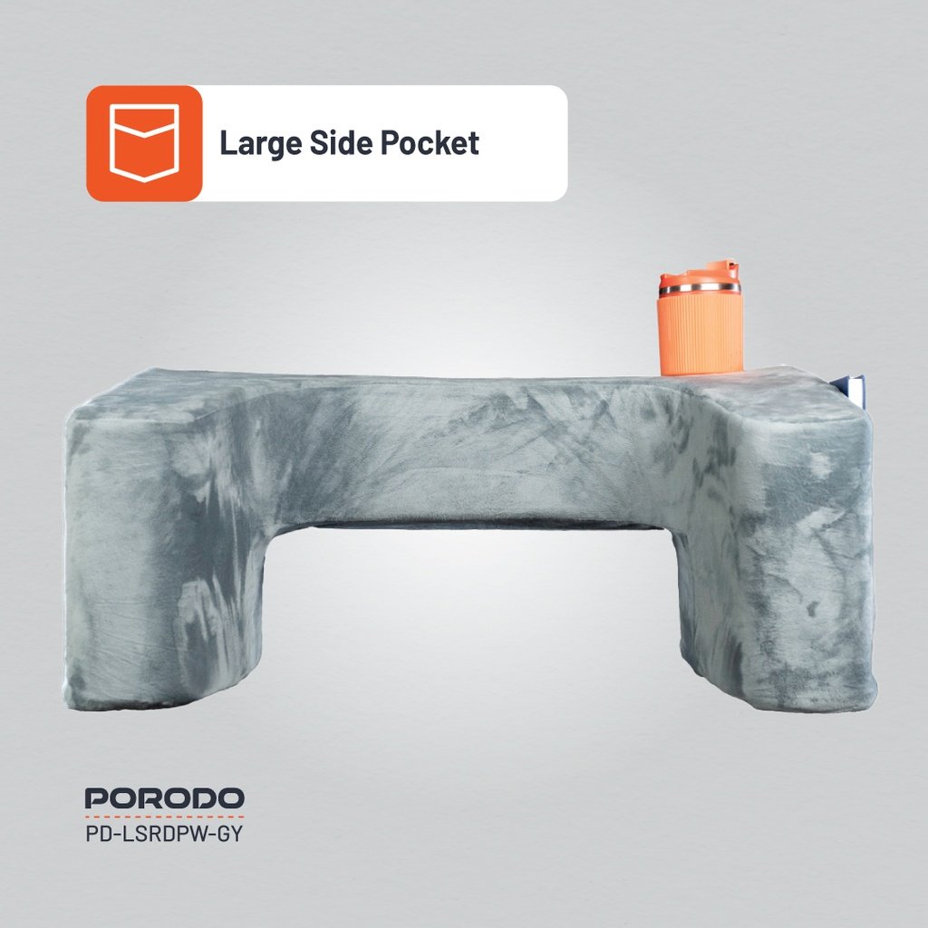 Porodo Lifestyle Lap Desk Pillow - Grey 6 Porodo Lifestyle Lap Desk Pillow - Grey - Image 6