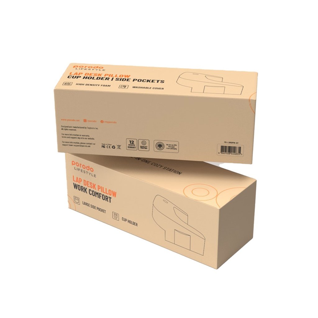 Porodo Lifestyle Lap Desk Pillow - Grey 2 Porodo Lifestyle Lap Desk Pillow - Grey - Image 2
