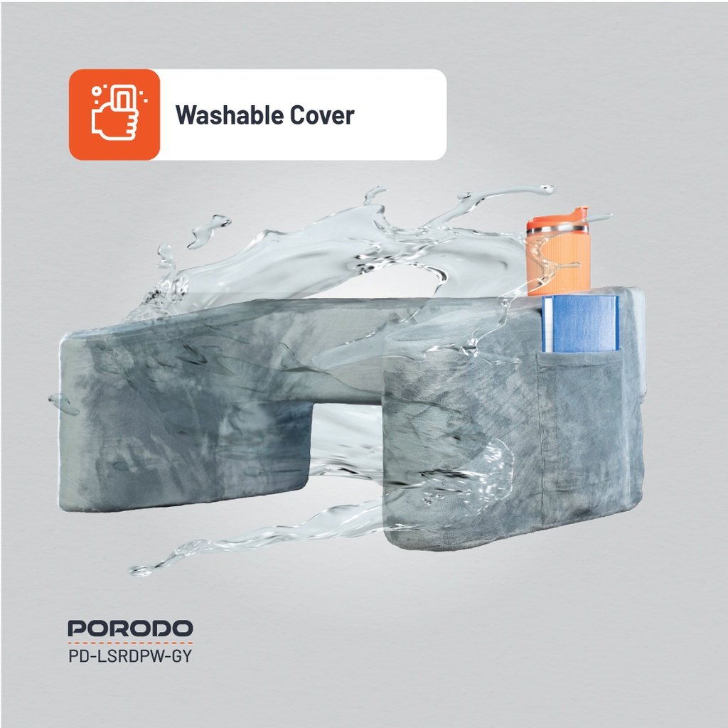 Porodo Lifestyle Lap Desk Pillow - Grey 7 Porodo Lifestyle Lap Desk Pillow - Grey - Image 7