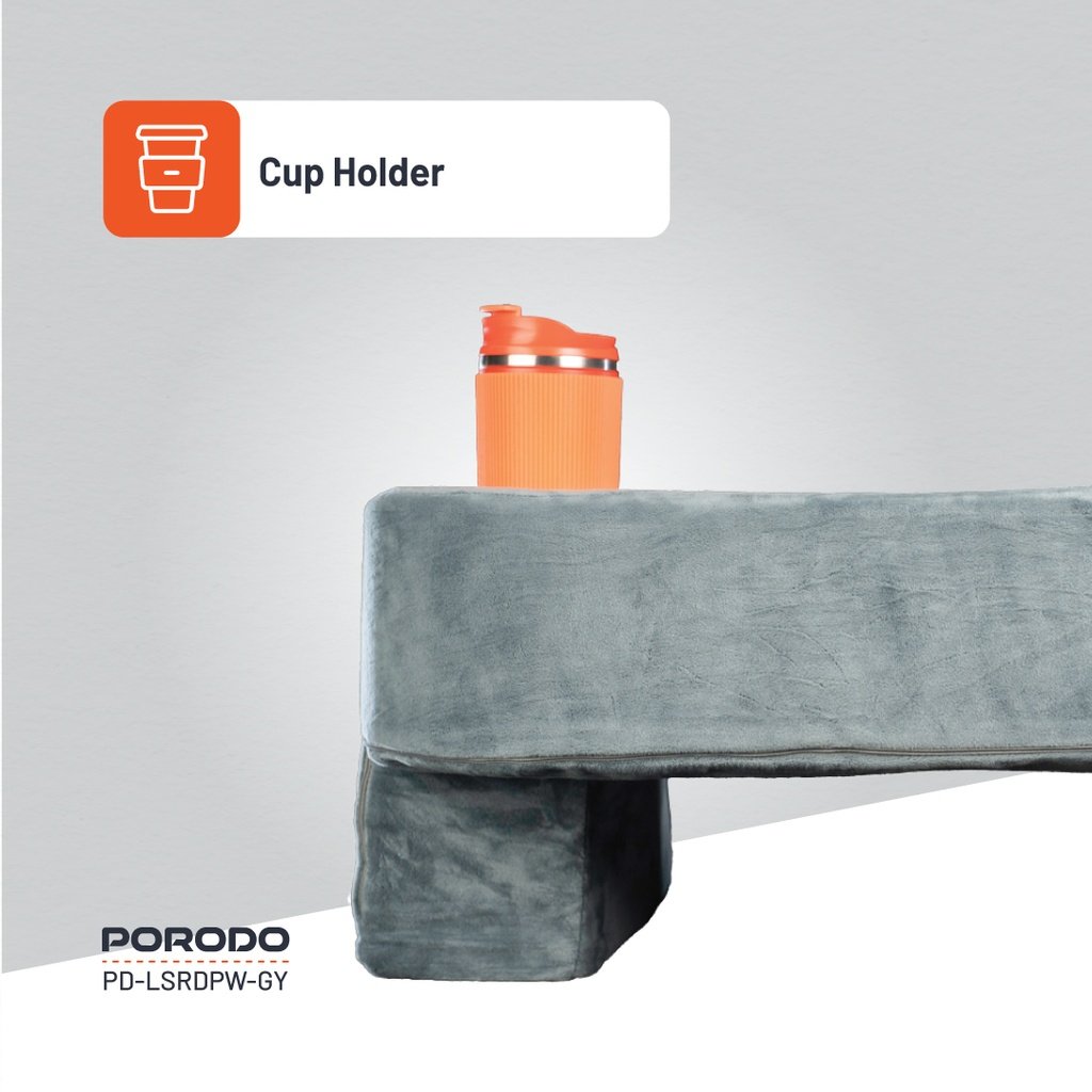 Porodo Lifestyle Lap Desk Pillow - Grey 4 Porodo Lifestyle Lap Desk Pillow - Grey - Image 4