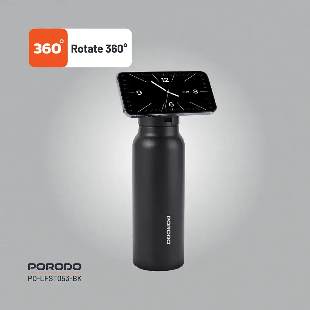Porodo Lifestyle Magnetic Mount Water Bottle - Black 7 Porodo Lifestyle Magnetic Mount Water Bottle - Black - Image 7