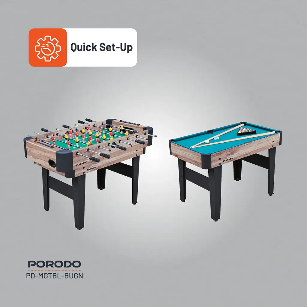 Porodo Lifestyle Multi-Game Table Foosball | Billiards | Hockey | Table Tennis - Brown 6 Porodo Lifestyle Multi-Game Table Foosball | Billiards | Hockey | Table Tennis - Brown - Image 6