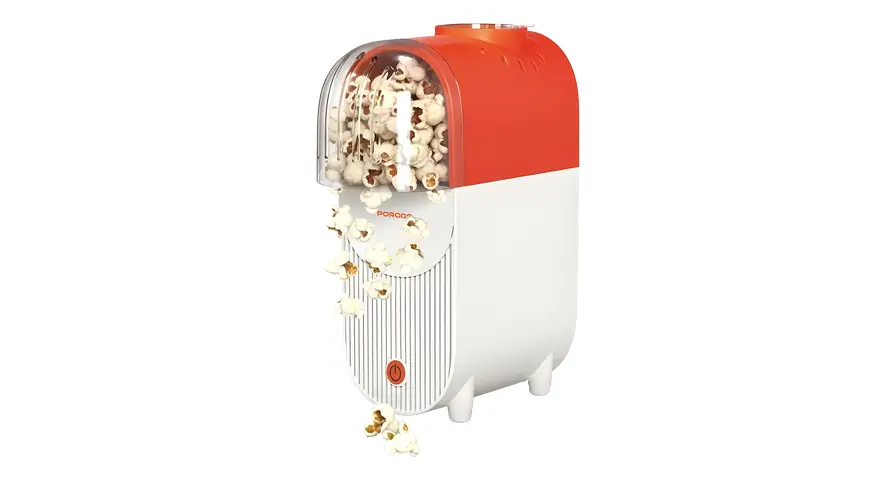Porodo Lifestyle Popper Hot Air Popcorn Maker with Measuring Cup - White & Orange 1 Porodo Lifestyle Popper Hot Air Popcorn Maker with Measuring Cup - White & Orange