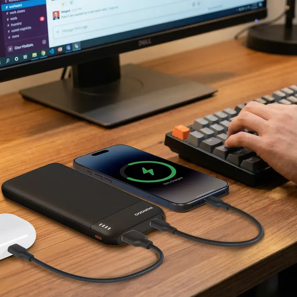 Porodo Luna Pro Power Bank with USB Multi-Port Charging - Black 3 Porodo Luna Pro Power Bank with USB Multi-Port Charging - Black - Image 3