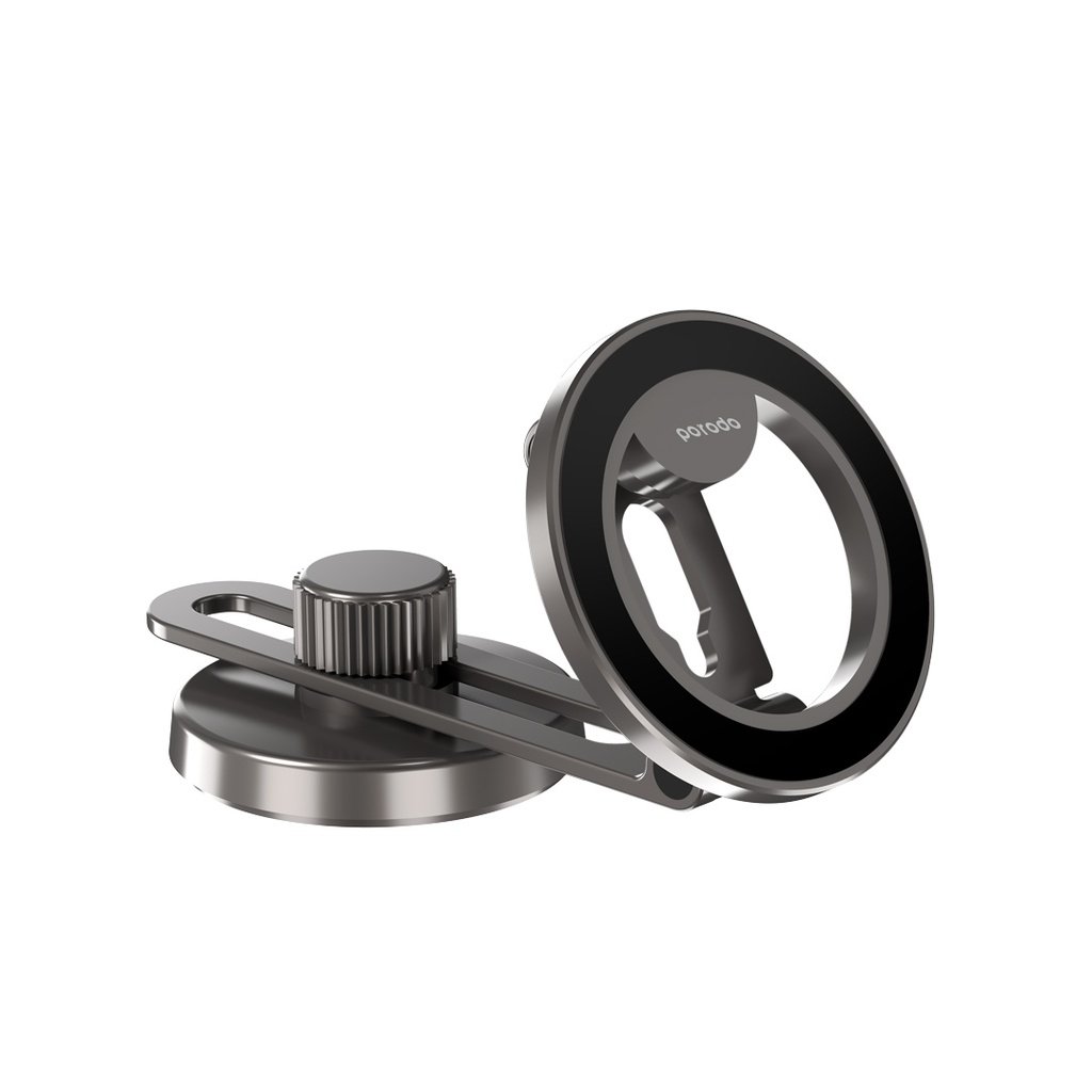 Porodo Magesafe Magnet Mount with Double folding and 360 " rotation - Black 3 Porodo Magesafe Magnet Mount with Double folding and 360 " rotation - Black - Image 3