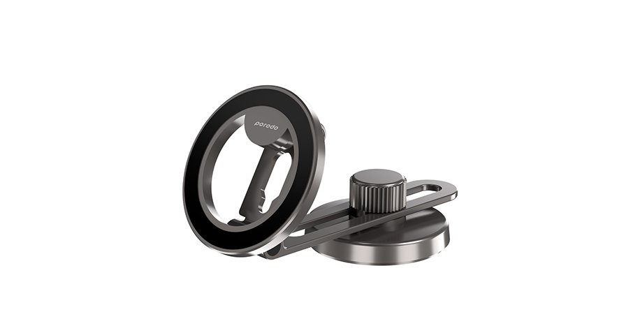 Porodo Magesafe Magnet Mount with Double folding and 360 " rotation - Black 1 Porodo Magesafe Magnet Mount with Double folding and 360 " rotation - Black