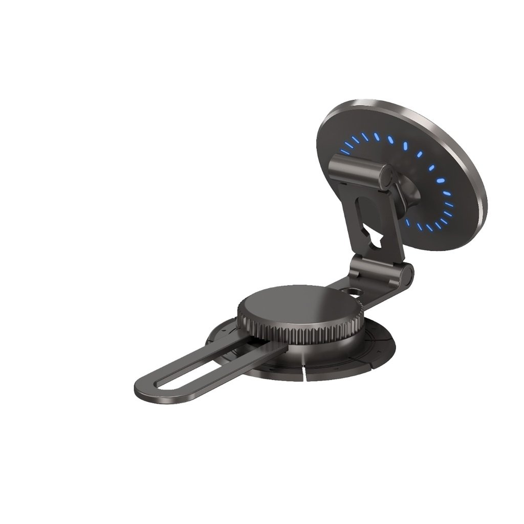Porodo Magsafe Charging Transparent Phone Mount 360° Rotating Base - Black 3 Porodo Magsafe Charging Transparent Phone Mount 360° Rotating Base - Black - Image 3