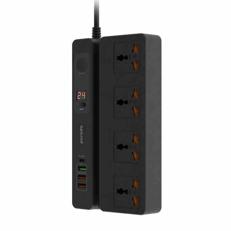 Porodo Multi-Function Socket with Phone Stand and Digital Timer 3 Porodo Multi-Function Socket with Phone Stand and Digital Timer - Image 3