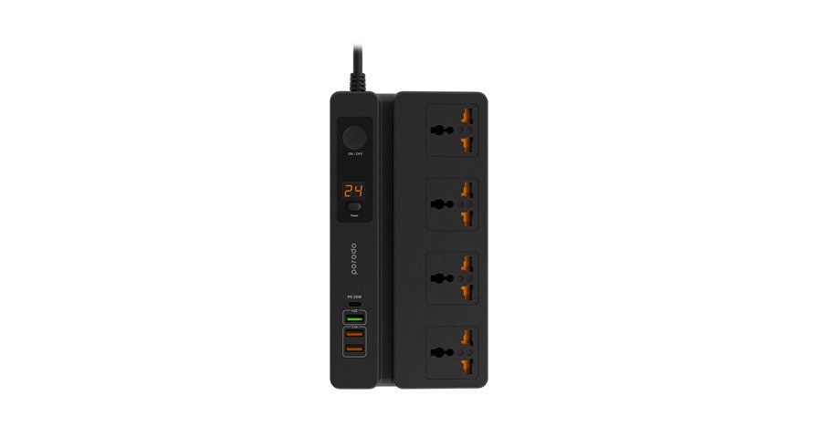 Porodo Multi-Function Socket with Phone Stand and Digital Timer 1 Porodo Multi-Function Socket with Phone Stand and Digital Timer