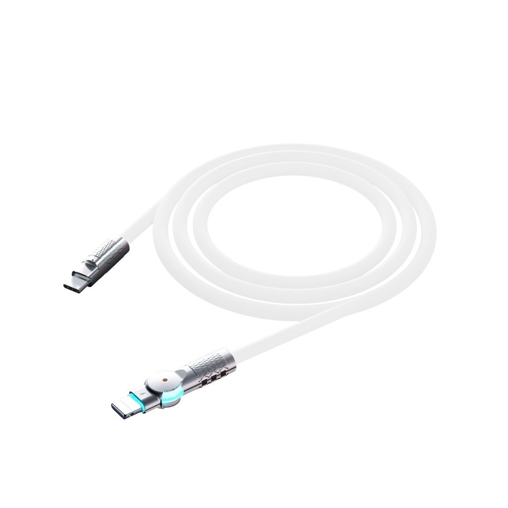 Porodo Single Head Rotating Cable PD100W, Type-C to Type-C 100W: 1M 3 Porodo Single Head Rotating Cable PD100W, Type-C to Type-C 100W: 1M - Image 3