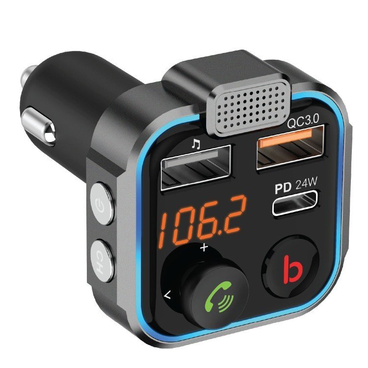 Porodo Smart Car Charger FM Transmitter with 24W PD Port & QC 3.0 4 Porodo Smart Car Charger FM Transmitter with 24W PD Port & QC 3.0 - Image 4