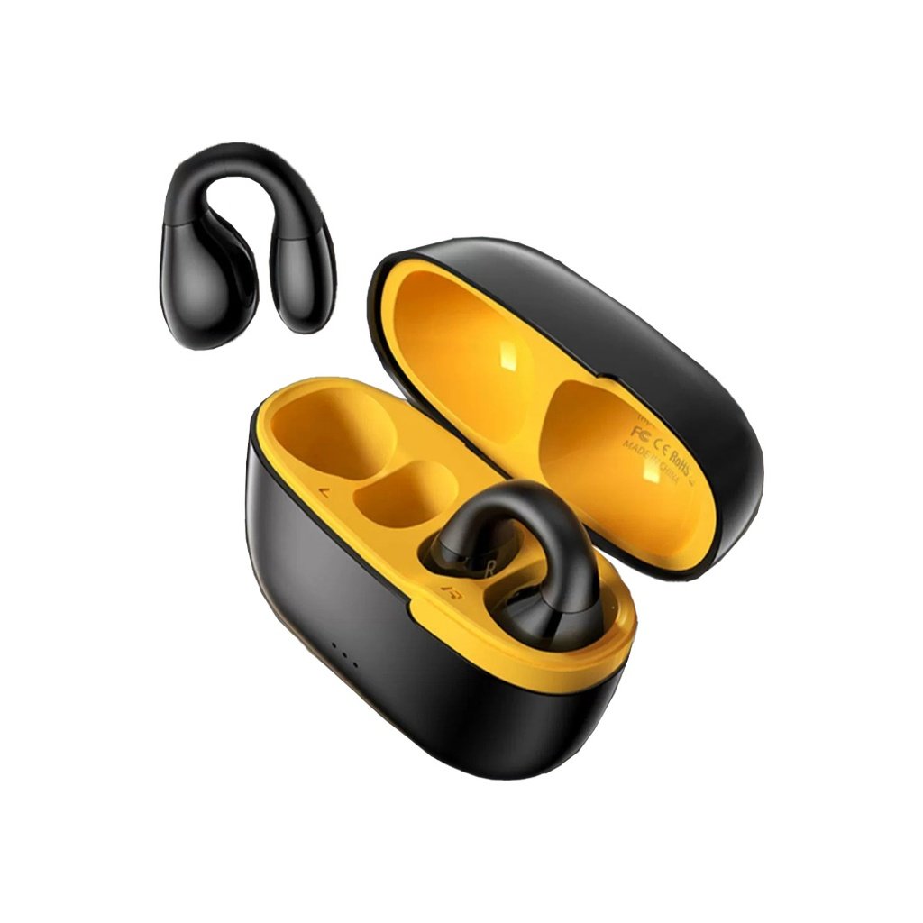 Porodo Soundtec Air Conduction TWS Earbuds - Black / Yellow 2 Porodo Soundtec Air Conduction TWS Earbuds - Black / Yellow - Image 2