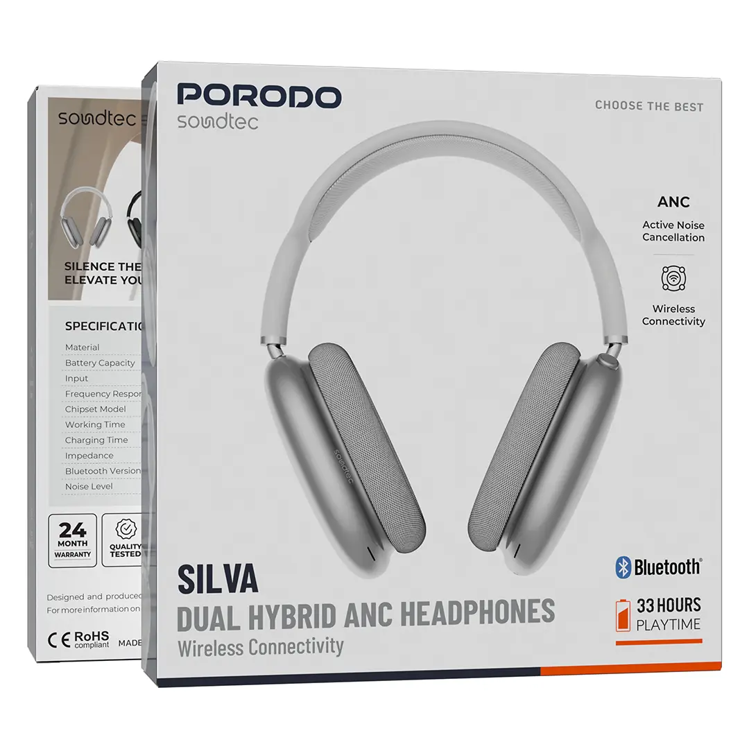 Porodo Soundtec Silva Dual Hybrid ANC Headphone 2 Porodo Soundtec Silva Dual Hybrid ANC Headphone - Image 2