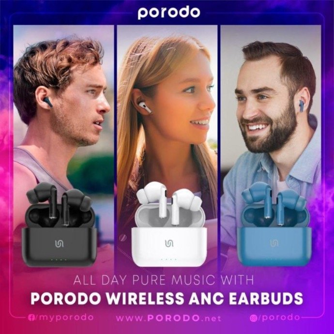 Porodo Soundtec Wireless ANC In-Ear Earbuds with -24dB Active Noise Cancellation & Touch Controls 1 Porodo Soundtec Wireless ANC In-Ear Earbuds with -24dB Active Noise Cancellation & Touch Controls