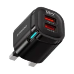 Porodo Tekto Dual USB-A Wall Adapter - Black