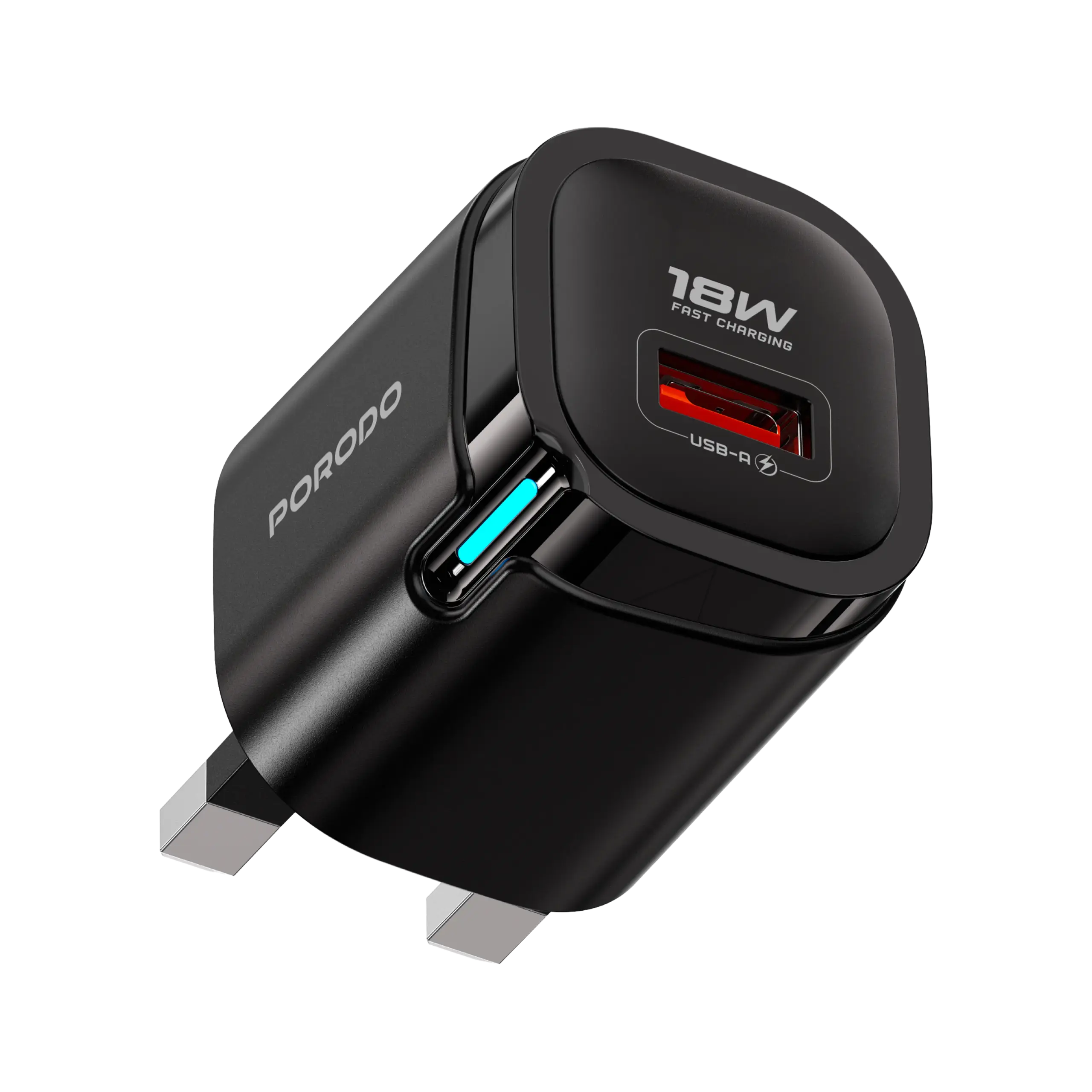 Porodo Tekto USB-A Wall Adapter - Black 1 Porodo Tekto USB-A Wall Adapter - Black