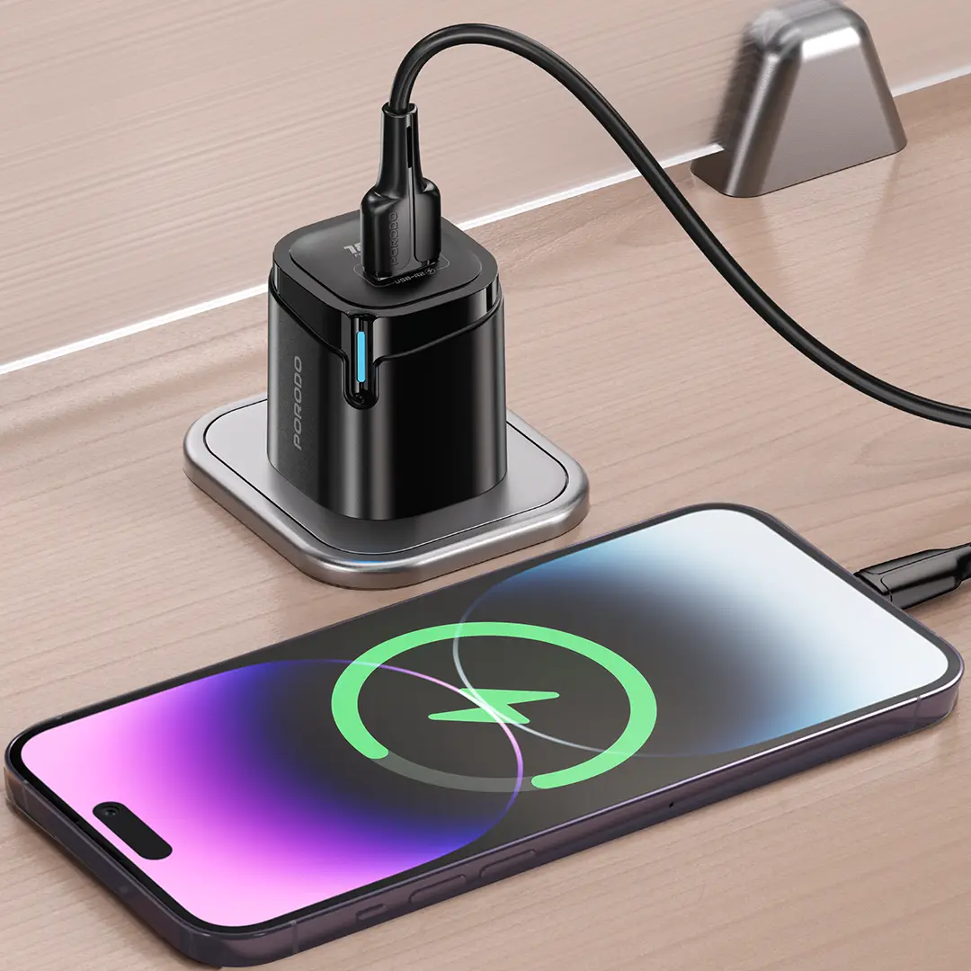 Porodo Tekto USB-A Wall Adapter - Black 3 Porodo Tekto USB-A Wall Adapter - Black - Image 3