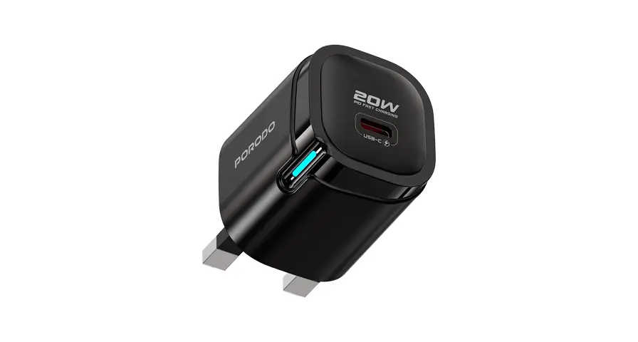 Porodo Tekto USB-C Wall Adapter - Black 1 Porodo Tekto USB-C Wall Adapter - Black