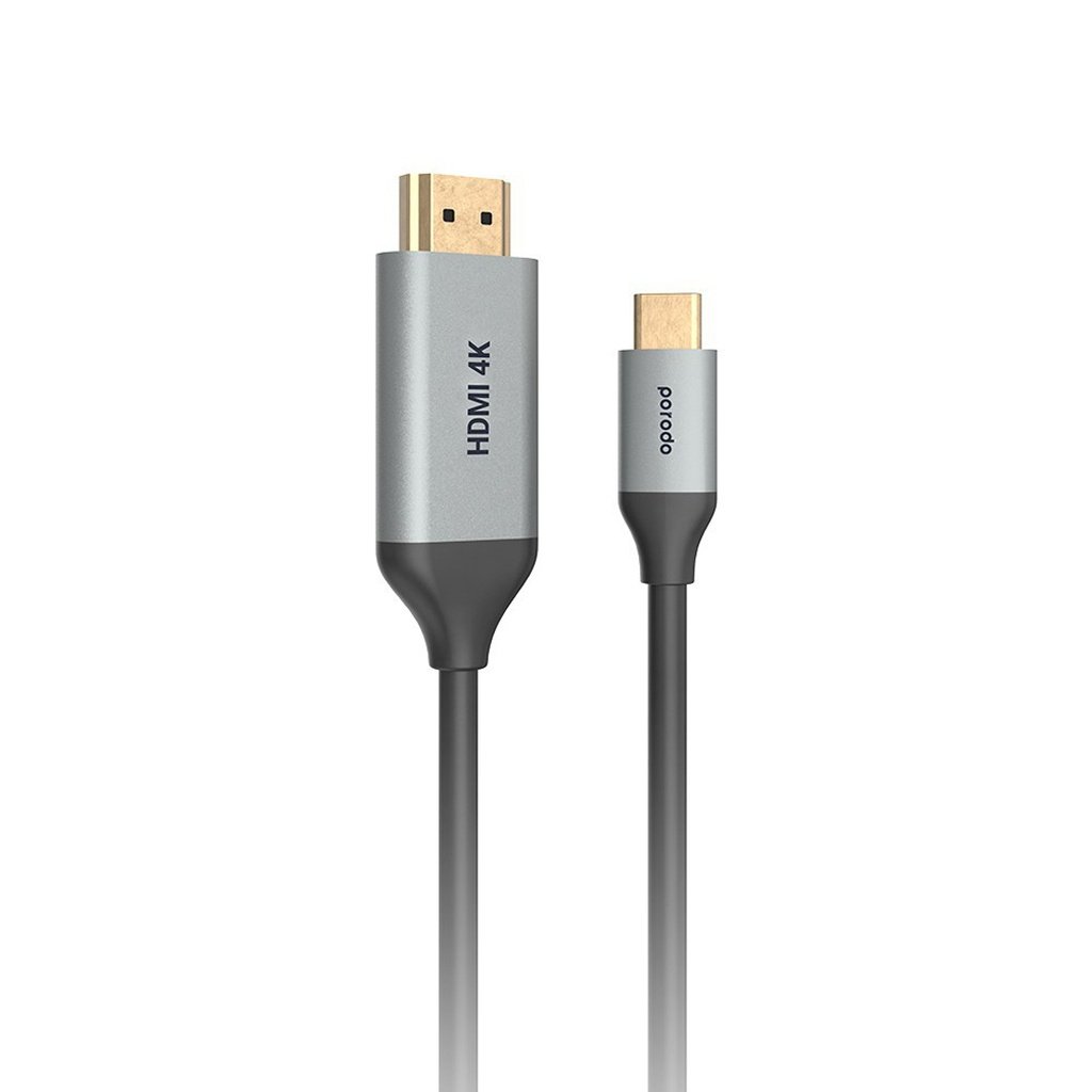 Porodo Type-C to 4K HDMI Cable 2m with Premium Aluminum Finish - Image 2