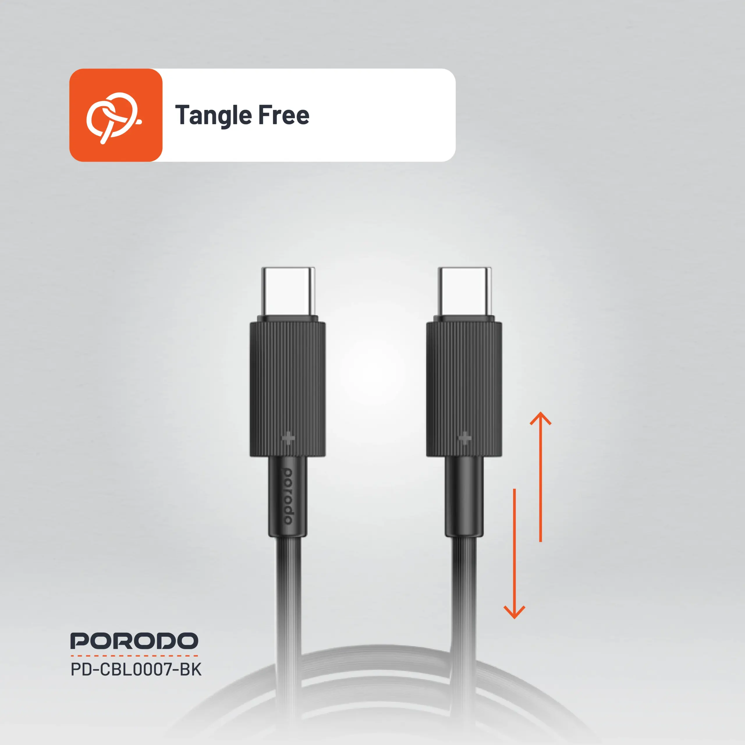 Porodo USB-C to USB-C Durable Charging Cable 3M Black 7 Porodo USB-C to USB-C Durable Charging Cable 3M Black - Image 7