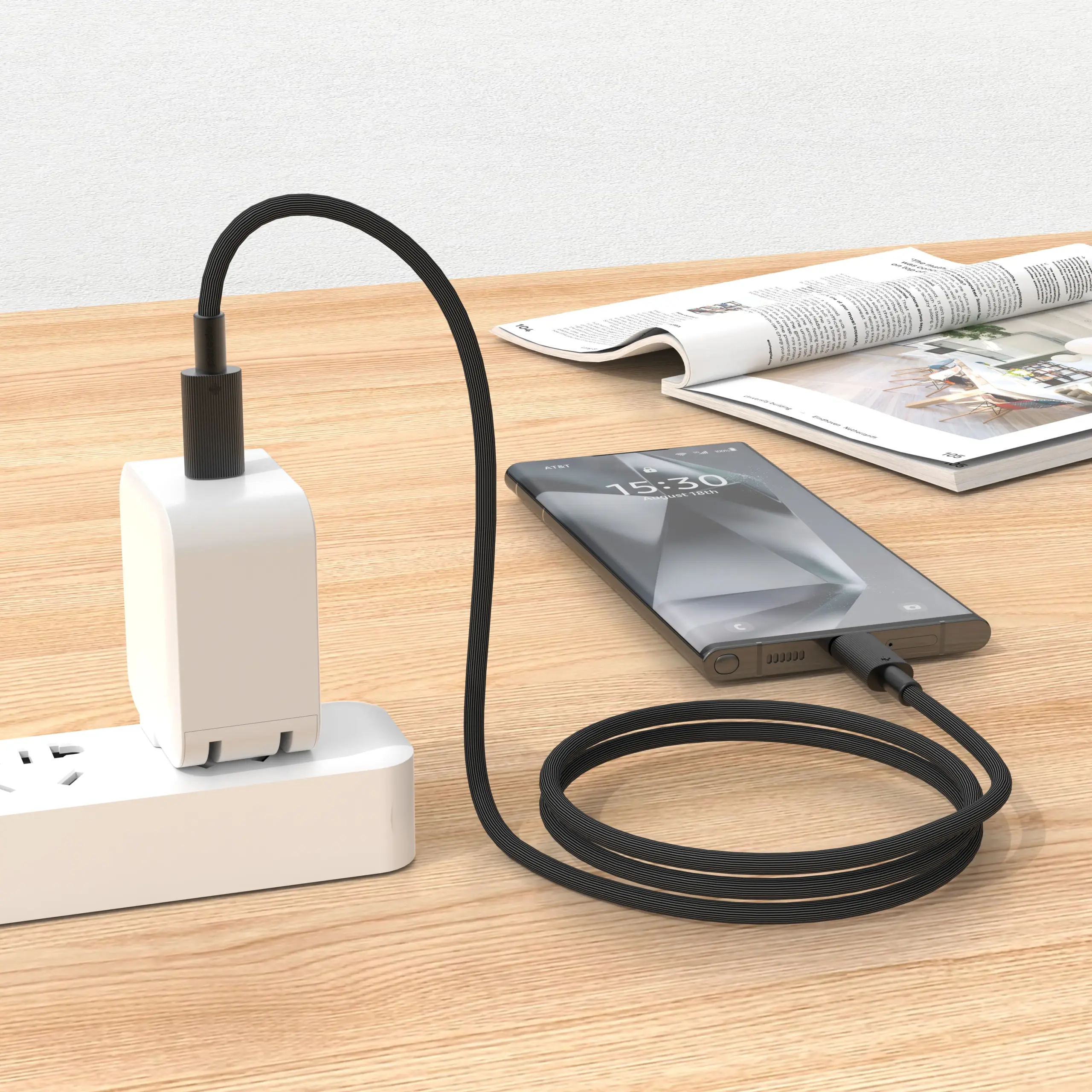 Porodo USB-C to USB-C Durable Charging Cable 3M Black 2 Porodo USB-C to USB-C Durable Charging Cable 3M Black - Image 2