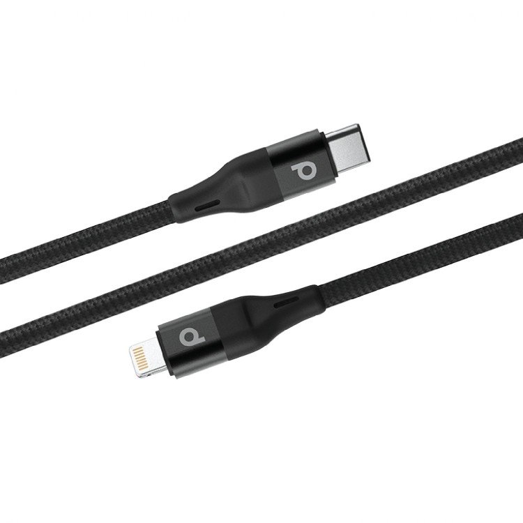 Porodo Ultimate Braided USB-C to Lightning Cable PD 2.2M 9V(Aluminum) 3 Porodo Ultimate Braided USB-C to Lightning Cable PD 2.2M 9V(Aluminum) - Image 3