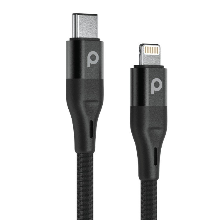 Porodo Ultimate Braided USB-C to Lightning Cable PD 2.2M 9V(Aluminum) 4 Porodo Ultimate Braided USB-C to Lightning Cable PD 2.2M 9V(Aluminum) - Image 4