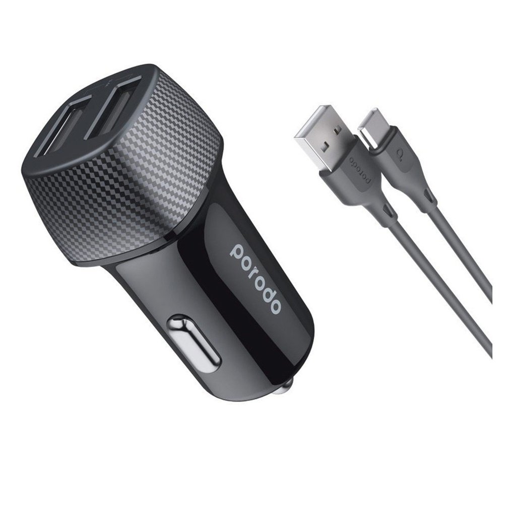 Porodo Ultimate Car Charger Dual Port With Type-C Cable 2 Porodo Ultimate Car Charger Dual Port With Type-C Cable - Image 2
