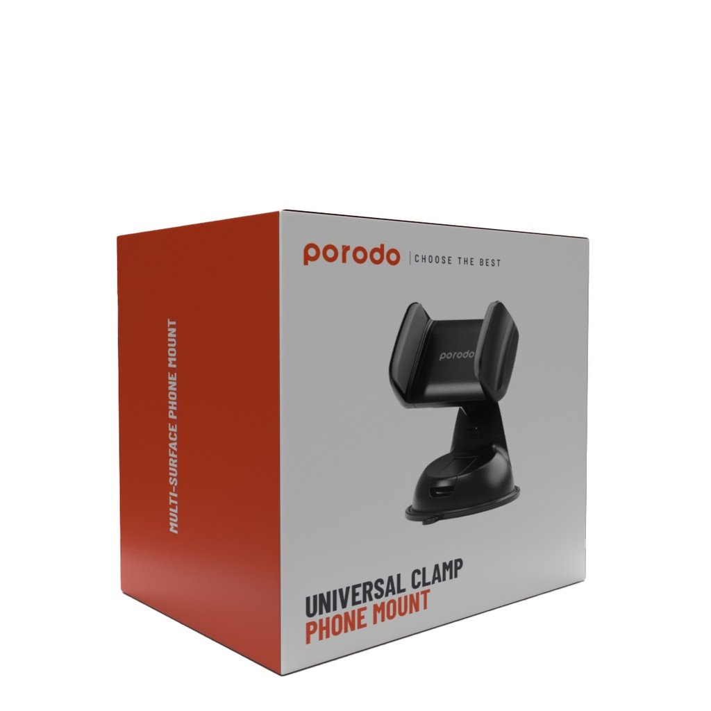 Porodo Universal Clamp Phone Mount - Black 2 Porodo Universal Clamp Phone Mount - Black - Image 2