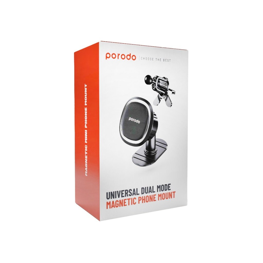 Porodo Universal Dual Mode Magnetic Phone Mount - Black 2 Porodo Universal Dual Mode Magnetic Phone Mount - Black - Image 2