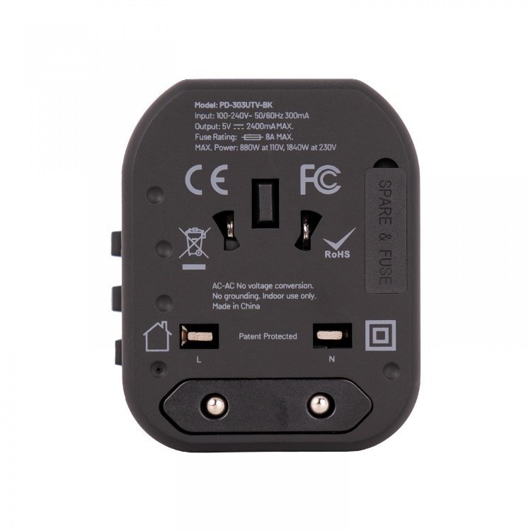 Porodo Universal Travel Charger 2.4A Dual Fuse Ac Output International Plugs 3 Porodo Universal Travel Charger 2.4A Dual Fuse Ac Output International Plugs - Image 3