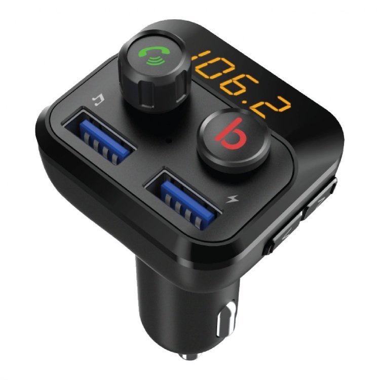 Porodo Wireless FM Transmitter Car Charger 3.4A with Bass Boost 7 Porodo Wireless FM Transmitter Car Charger 3.4A with Bass Boost - Image 7