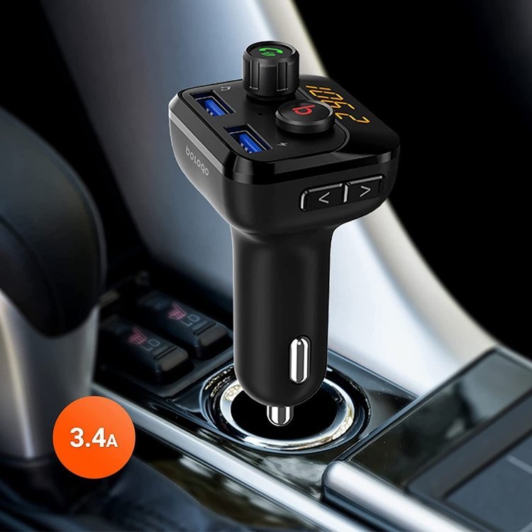 Porodo Wireless FM Transmitter Car Charger 3.4A with Bass Boost 5 Porodo Wireless FM Transmitter Car Charger 3.4A with Bass Boost - Image 5