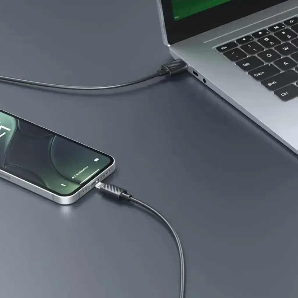 Porodo Woven Braided USB-A to Lightning Cable 5 Porodo Woven Braided USB-A to Lightning Cable - Image 5