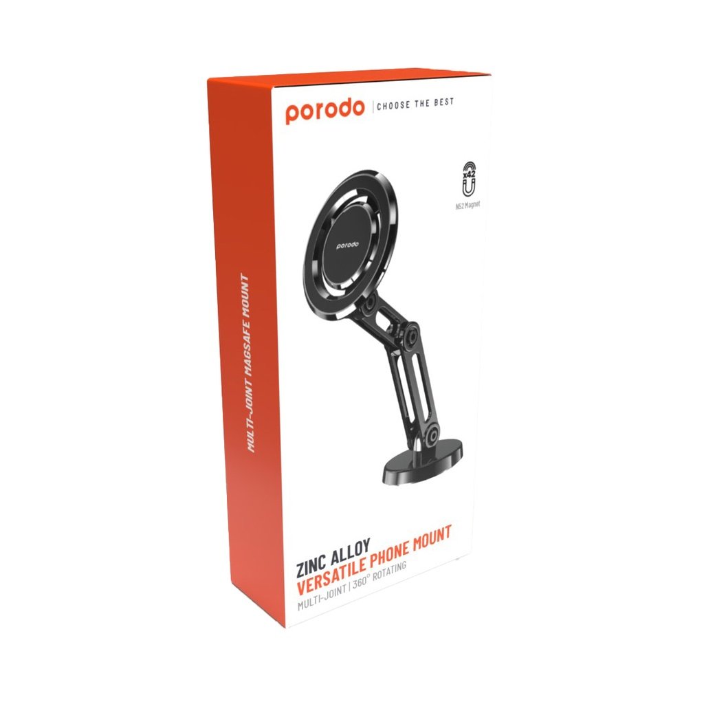Porodo Zinc Alloy Versatile Phone Mount Multi-Joint & 360° Rotating - Black 3 Porodo Zinc Alloy Versatile Phone Mount Multi-Joint & 360° Rotating - Black - Image 3