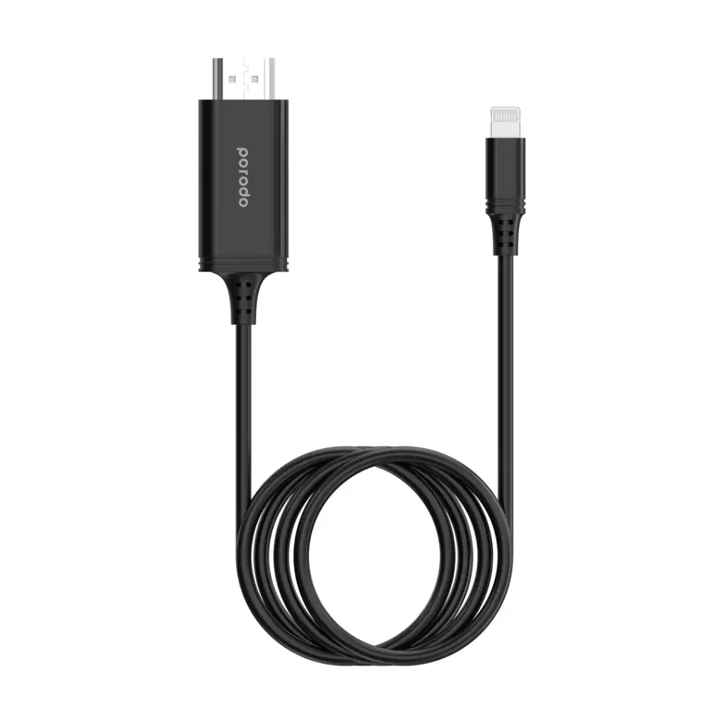 Porodo lightning to HDMI cable - FULL HD RESOLUTION (2M) 2 Porodo lightning to HDMI cable - FULL HD RESOLUTION (2M) - Image 2