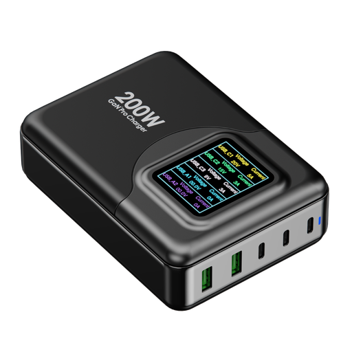 Powerology 200W Total Output GaN Charging Terminal with LED and Voltage Display 1 Powerology 200W Total Output GaN Charging Terminal with LED and Voltage Display