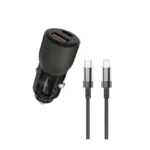 Porodo 95W Car Charger Transparent With 0.9M Lightning Cable