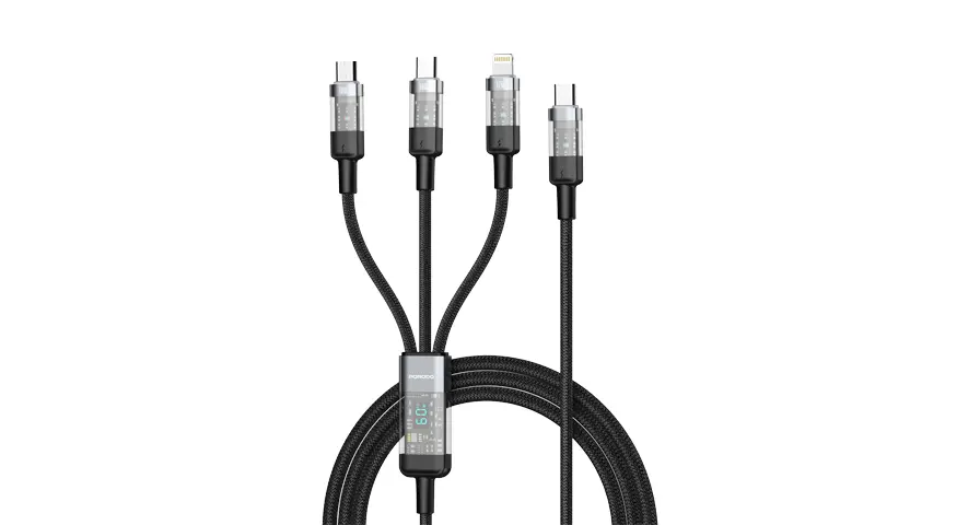 Porodo Transparent Type-C Input Fast Charging Cable 1 Porodo Transparent Type-C Input Fast Charging Cable
