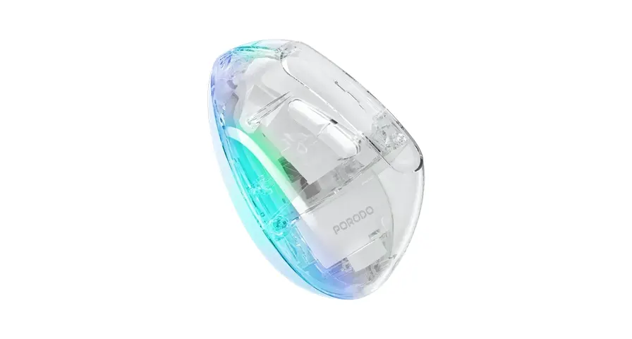Porodo Vertical 4800 DPI Wireless Mouse - Transparent 1 Porodo Vertical 4800 DPI Wireless Mouse - Transparent