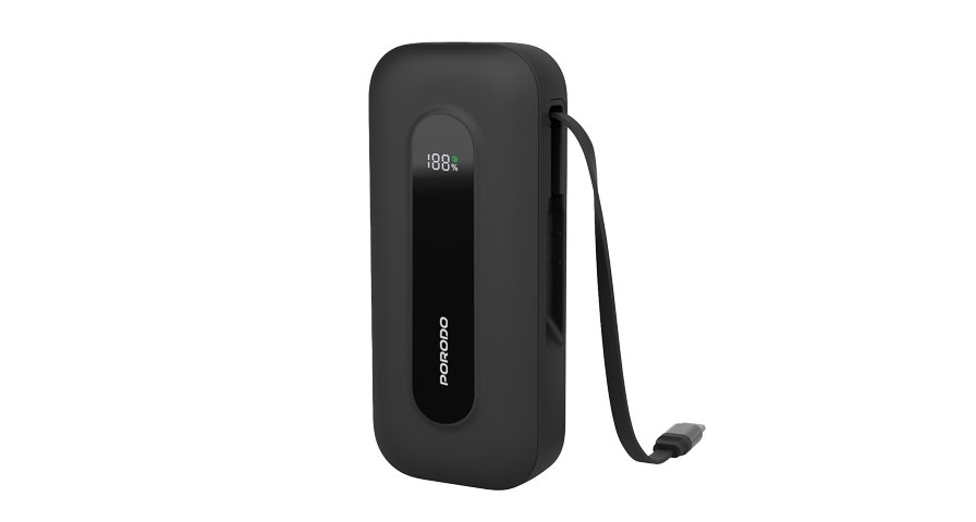 Porodo 10000mAh Power bank 58cm Retractable Type-C 1 Porodo 10000mAh Power bank 58cm Retractable Type-C