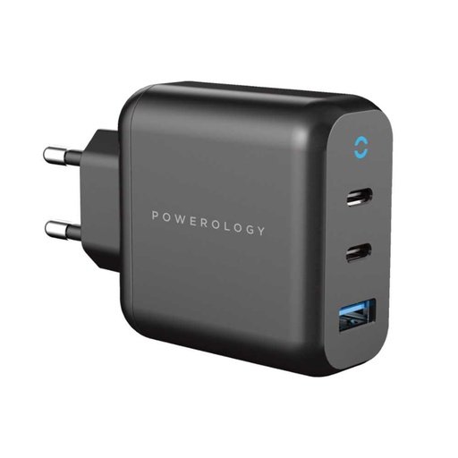 Powerology Triple Output GaN Charger with Quick USB-A PD Charge 1 Powerology Triple Output GaN Charger with Quick USB-A PD Charge