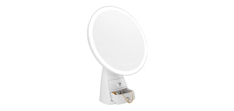 Porodo lifestyle Led Illuminated Mirror - White/Rose Gold 1 Porodo lifestyle Led Illuminated Mirror - White/Rose Gold
